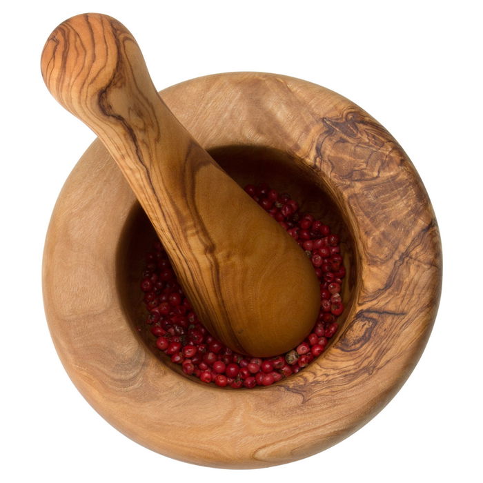 Continenta Mortero de madera de olivo diámetro 14 cm